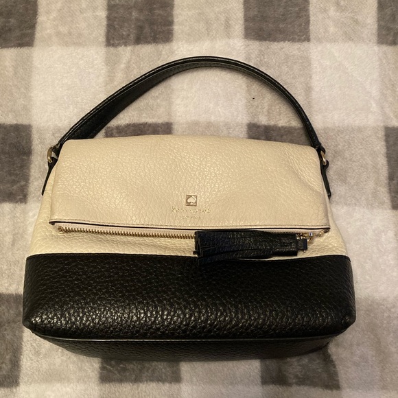 Kate Spade Black & Cream Leather Crossbody Purse - Picture 3 of 7